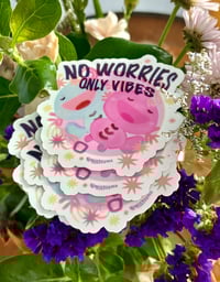 Image 2 of no worries only vibes stickers