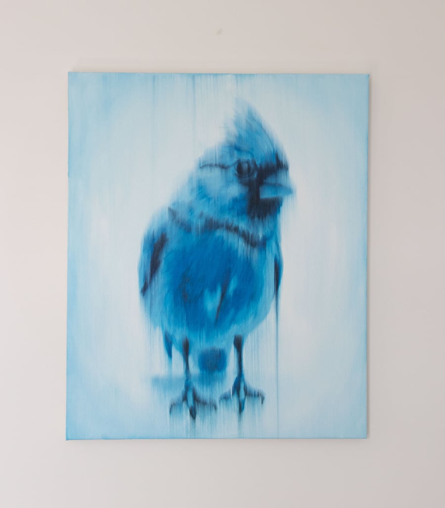 Image of Original painting "Red Bird" (ships from USA)