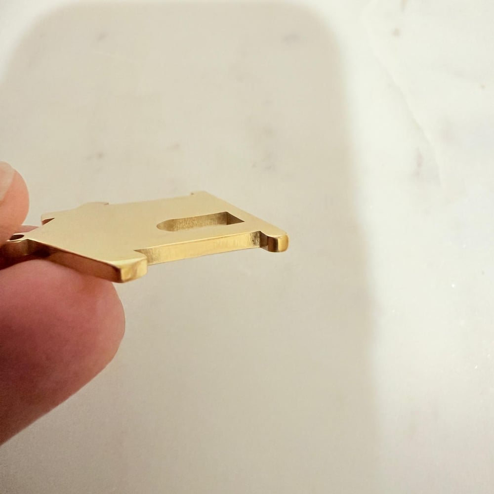 Image of House Shape Gold Tone Steel Keychain Blanks for Laser Engraving - 5 in Pack
