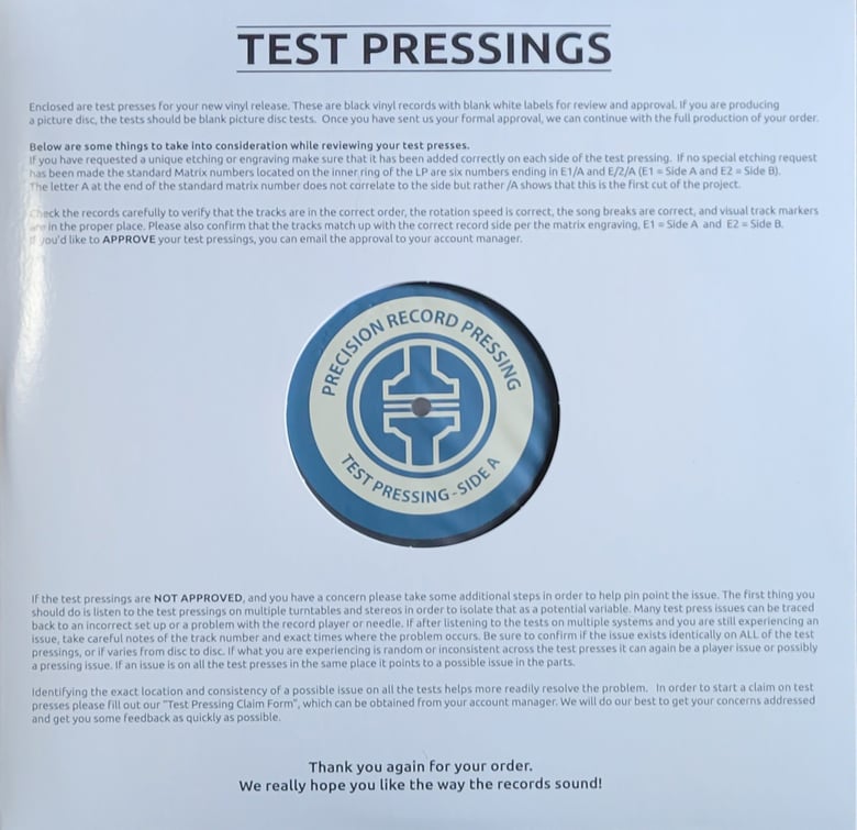 Image of Devils Reef - The Droste Observer - Test Pressing