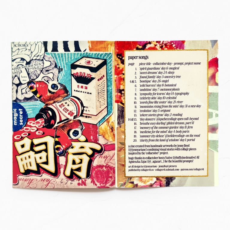 ‘paper songs’ n° 1 – full colour, twenty-page collage art zine, first edition Image 3