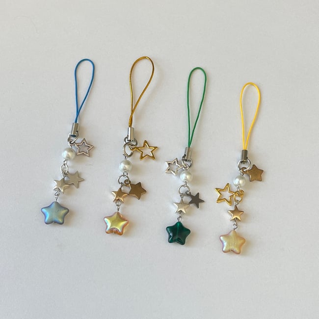 glass star phone/bag charm