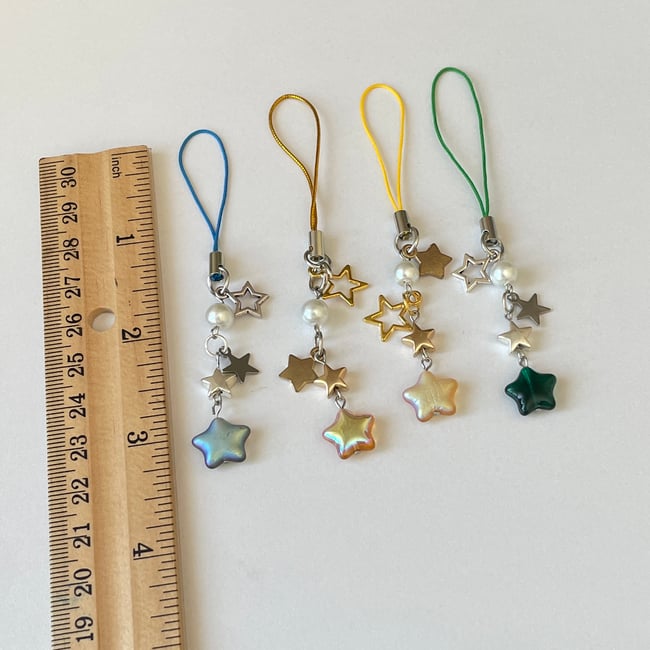 glass star phone/bag charm