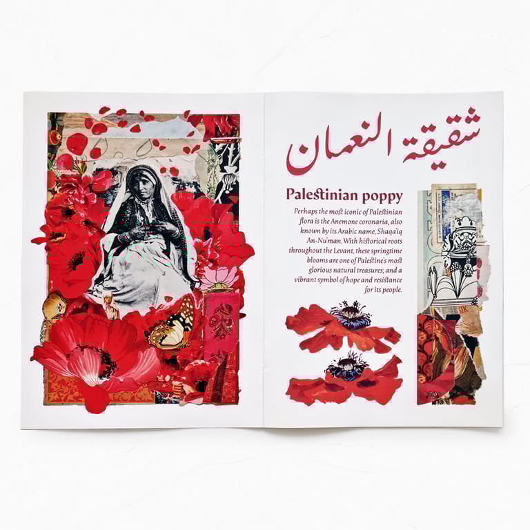 ‘wildflowers of palestine’ collage art zine – all profits go to charity! Image 2