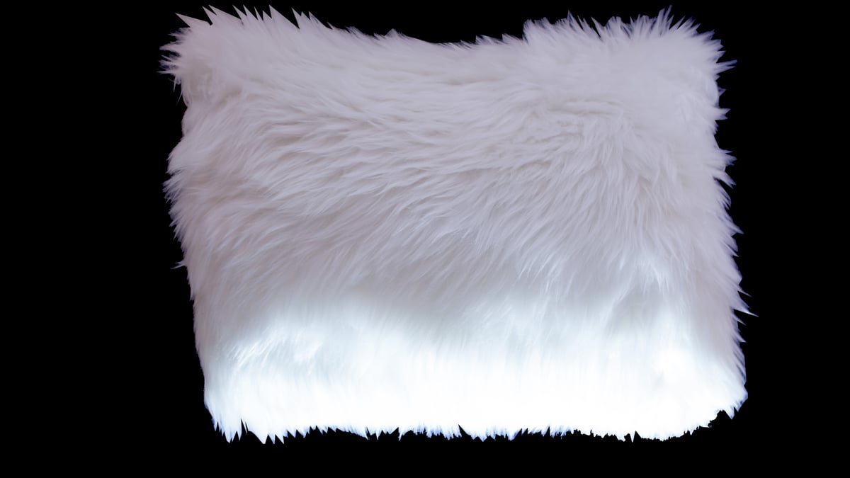 Image of Handmade White Fur Pillow with Case – 14" x 18"
