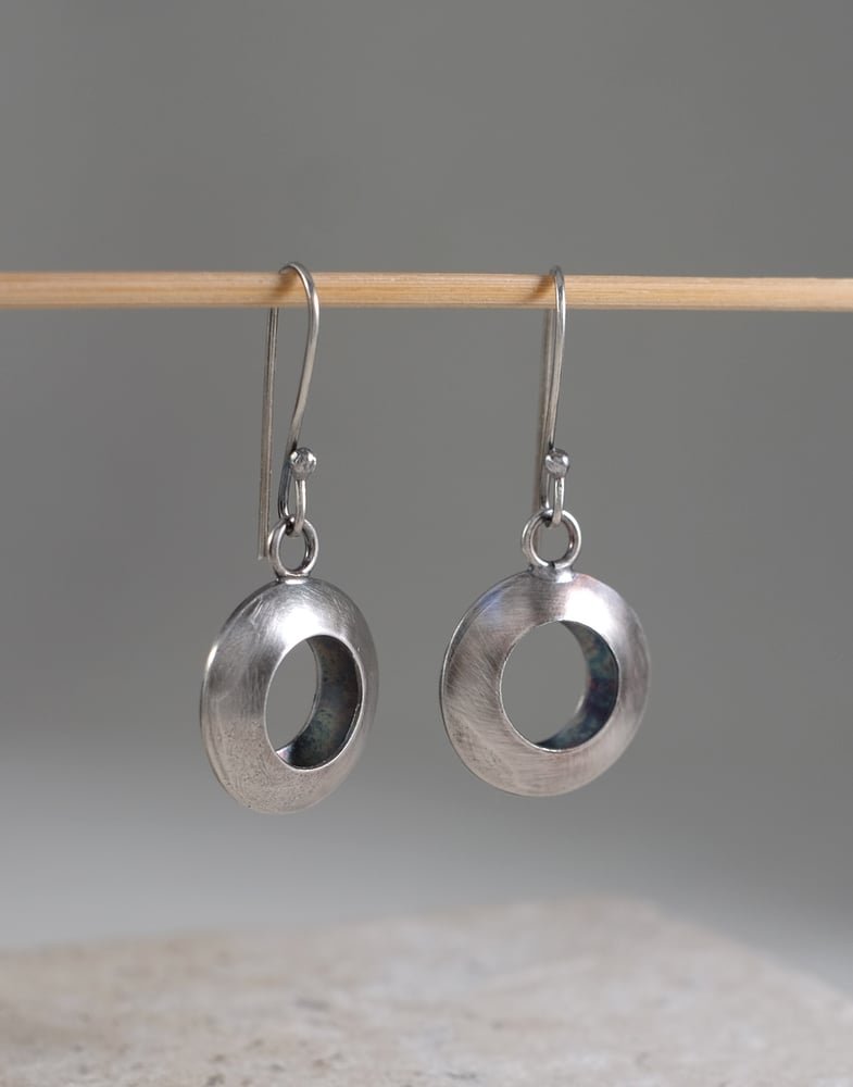 Image of Sterling Domed Disk Earrings