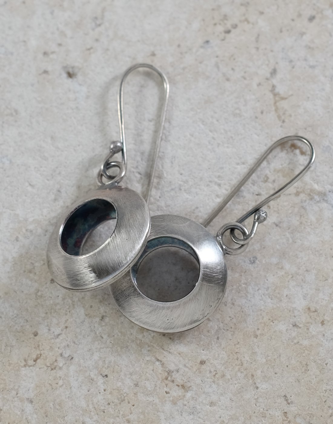 Image of Sterling Domed Disk Earrings