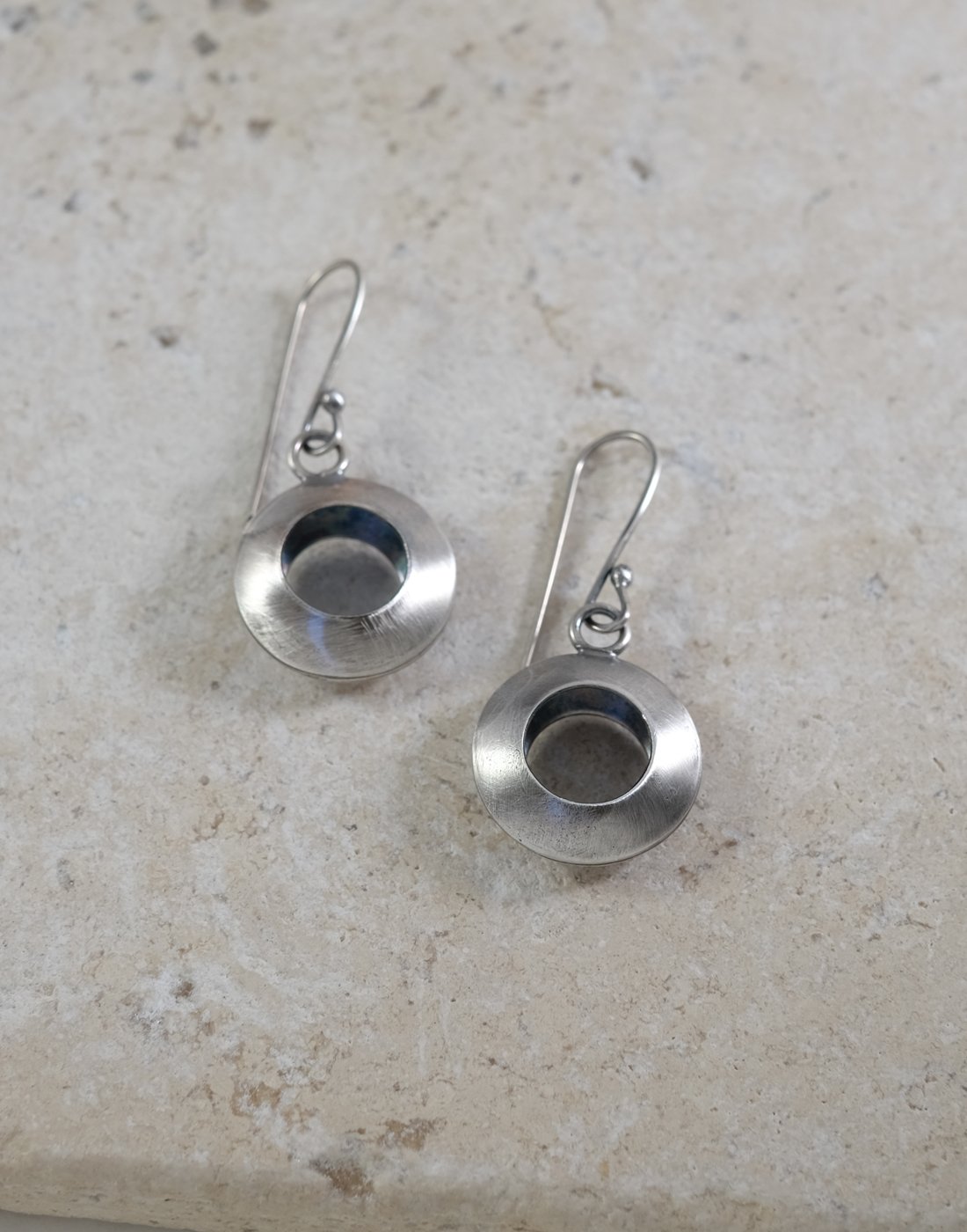 Image of Sterling Domed Disk Earrings