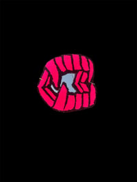 Image 1 of Black and hot Pink Vampire teeth Mirror 