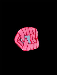 Image 2 of Black and hot Pink Vampire teeth Mirror 
