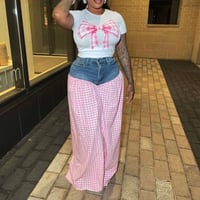 Image 1 of THE BETTY PLAID PANT SET (pink)
