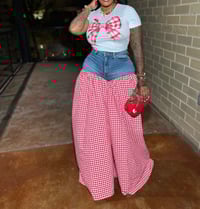 Image 2 of THE BETTY PLAID PANT SET(red)