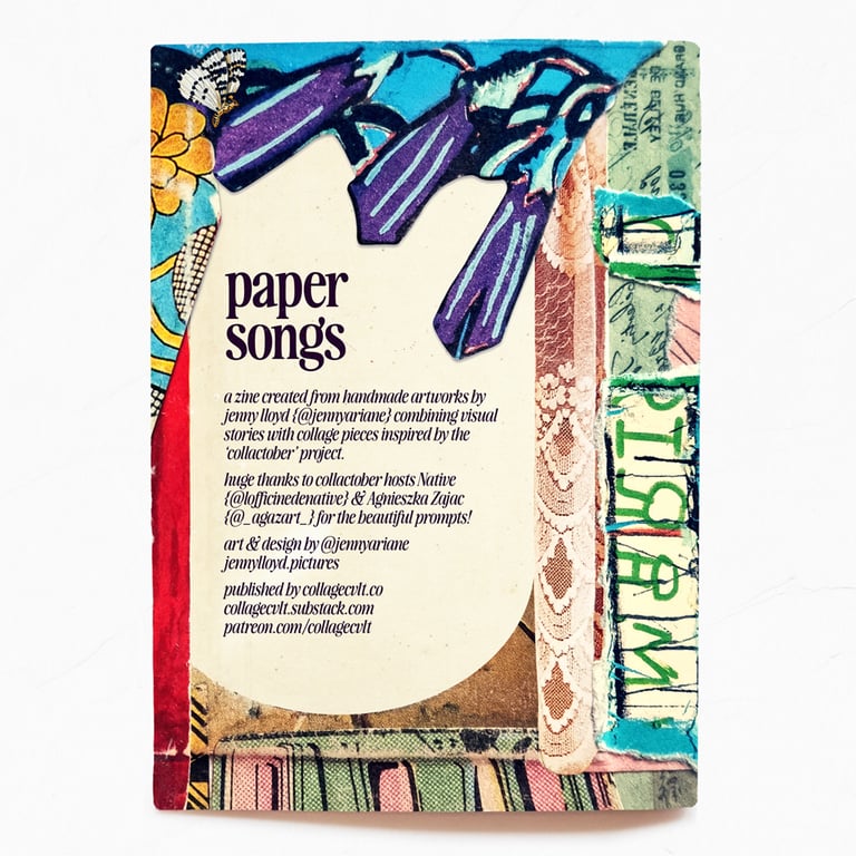 ‘paper songs’ n° 1 – full colour, twenty-page collage art zine, first edition Image 5