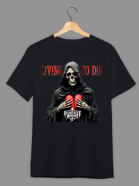 Image 1 of SNAKE BITE WHISKY - LIVING TO DIE Black or White T Shirt