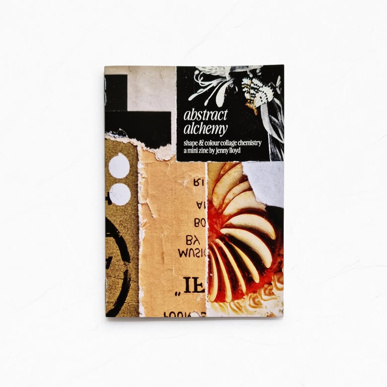 ‘abstract alchemy’ mini zine – shape and colour collage chemistry
