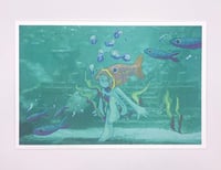 underwater ruin mini print