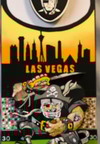 Image 4 of Las Vegas Raiders Hand Crafted NFL 3D Wooden Diorama Cartooning Wall Décor