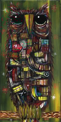 Image 1 of KS ORIGINAL 7x14 acrylic/ink on stretched canvas, 'I'll Blow Away Your Enemies'
