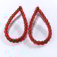 Image 1 of Red Bubble Stud Earrings Large