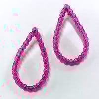 Image 2 of Hot Pink Bubble Stud Earrings Large