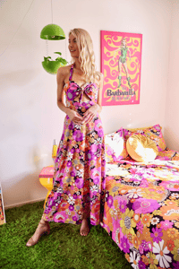 Image 6 of Tie front maxi dress in Psychedelic Meadow Pink