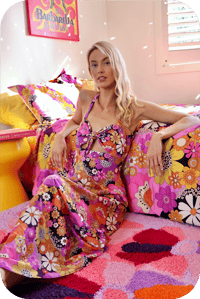 Image 1 of Tie front maxi dress in Psychedelic Meadow Pink