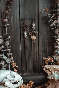 Image 1 of Brass movement bone earrings