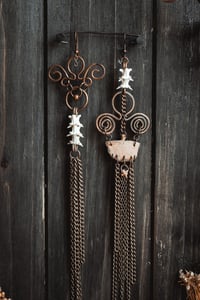Image 4 of Brass movement bone earrings