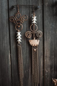 Image 7 of Brass movement bone earrings