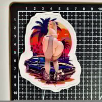 Image 2 of Jada Stevens Shows Off Her Big Beautiful Round Booty In Fishnets & Heels Matte Vinyl Sticker