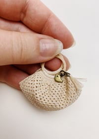 Image 1 of Miniature Granny Square Bag with Tassel & Bird Charm
