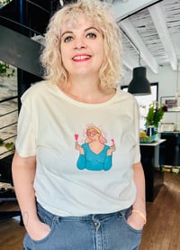 Image 2 of TEE-SHIRT écru col rond "UN JOUR APRES L'AUTRE" - COLLAB' MATHOU