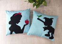 Image 4 of Snow White Silhouette Handmade Decorative Pillow Case Cushion Cover. Girls Room Princess Nursery 
