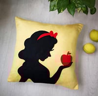 Image 1 of Snow White Silhouette Handmade Decorative Pillow Case Cushion Cover. Girls Room Princess Nursery 