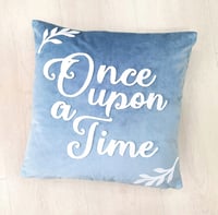 Image 1 of Handmade Once Upon A Time Dusty Blue Fairytale Decorative Pillow Case 17inch Cushion Cover