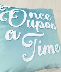 Image 3 of Handmade Once Upon A Time Dusty Blue Fairytale Decorative Pillow Case 17inch Cushion Cover