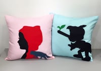 Image 5 of Handmade Once Upon A Time Dusty Blue Fairytale Decorative Pillow Case 17inch Cushion Cover