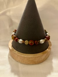 Image 1 of Red Creek and Unakite Jasper Bracelet – Earthy Elegance for Everyone