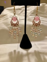 Image 2 of Rose & Yellow Gold Finish Chandelier Earrings – A Statement of Beauty & Grace