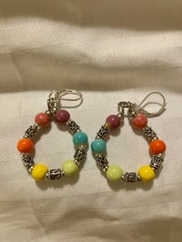 Image 2 of Silver Finish Pride Hoop Earrings – A Bold Celebration of Color