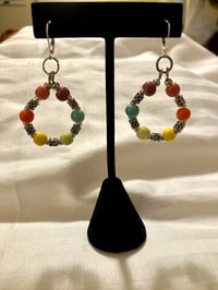 Image 1 of Silver Finish Pride Hoop Earrings – A Bold Celebration of Color