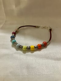 Image 2 of Pride bracelet in ceramic and leather
