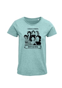 Image 1 of Ni musas ni amantes, ARTISTAS. Camiseta color verde agua.