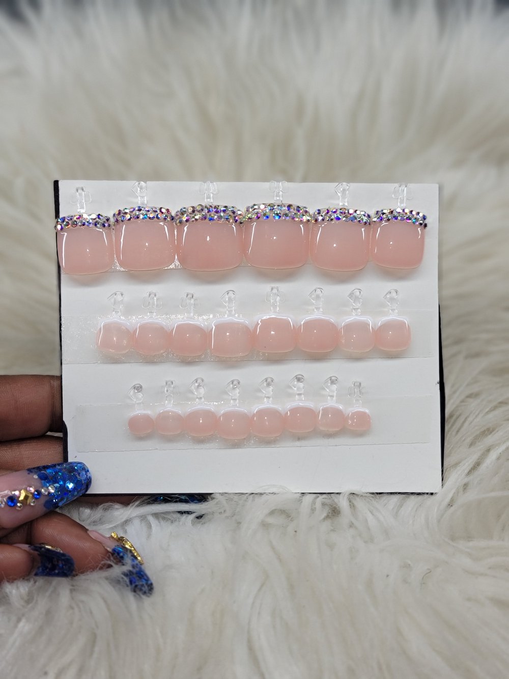 Image of French tip toe nail press ons