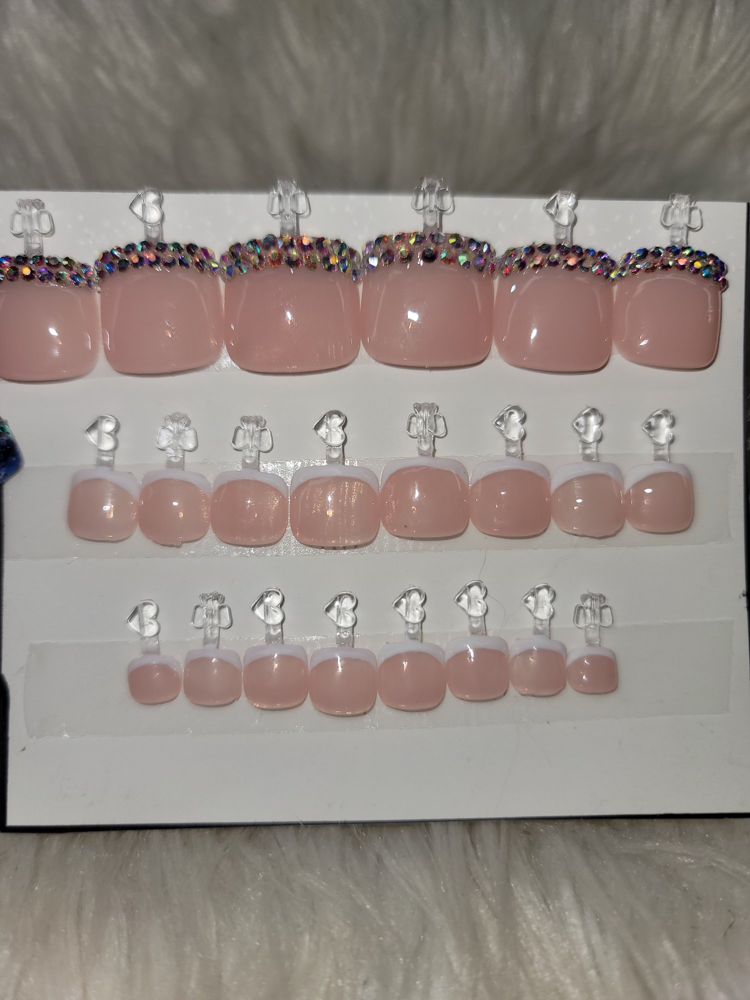 Image of French tip toe nail press ons