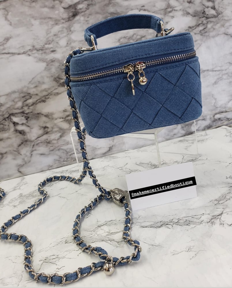 Image of Denim vanity bag