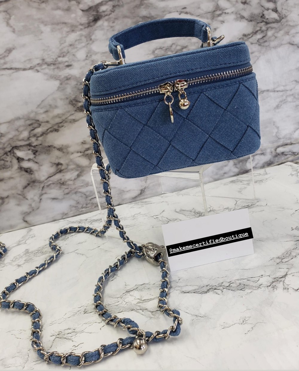 Image of Denim vanity bag
