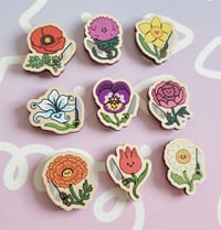 Image 1 of Full Set - Lovely Flowers - Wood Magnets