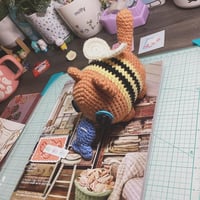 Image 5 of Brown bee kitty plushie 