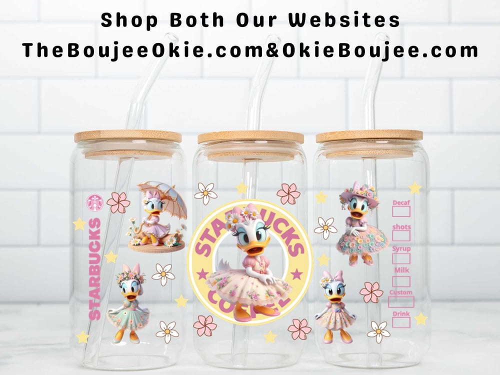 Image of Daisy Duck Starbucks Double Sided Uv Dtf Wrap T15